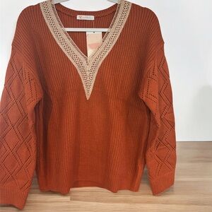 Kirundi sweater with crochet details NWT!